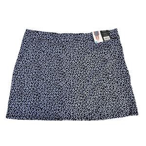 Jones New York Skirt Skort size Extra Large Black Blue Faux Wrap Midi Athletic